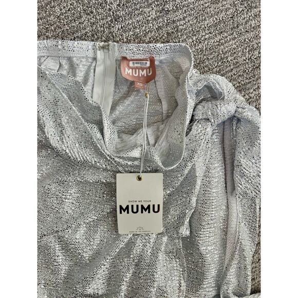 Show Me Your Mumu Silver Wrap Me Up Skirt, White Confetti, Prom, Party NWT XS - Picture 4 of 6